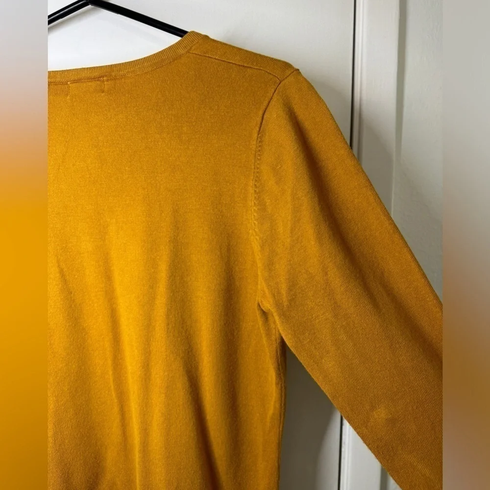 Cielo Mustard Yellow Button Front Long Sleeve Cardigan Sweater Size Large